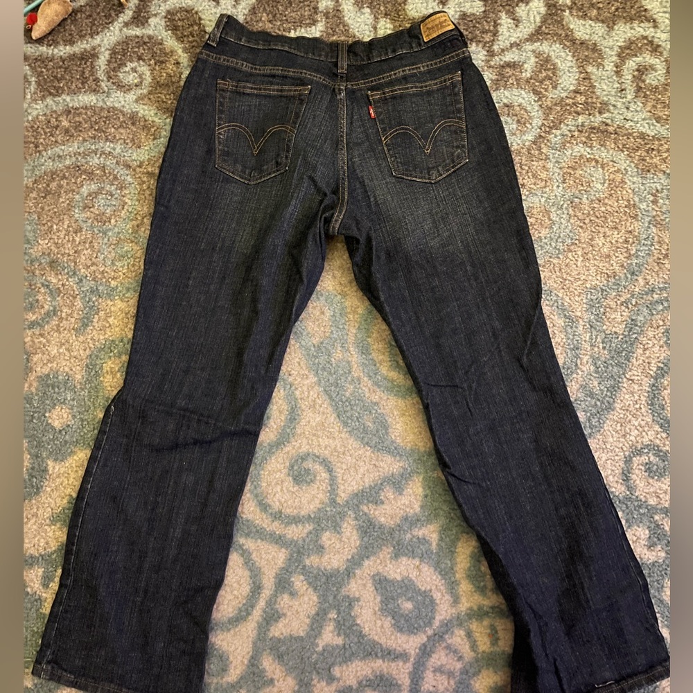 Bootcut, Levi’s size 12 SHORT, blue jeans